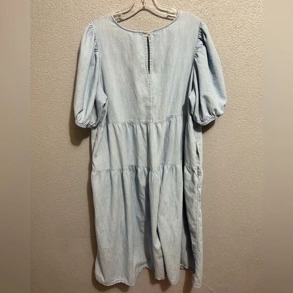 Old Navy Chambray Tiered midi dress size 2x - Picture 5 of 7